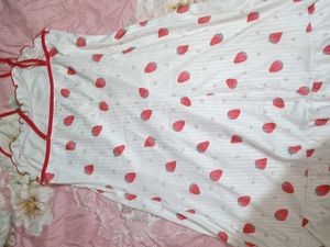 Cute Strawberry Print Nightgown
