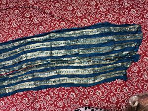 Teal Sequin Embellished Fabric