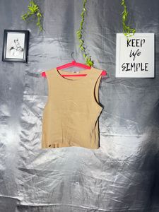 Basic Tan Sleeveless Top