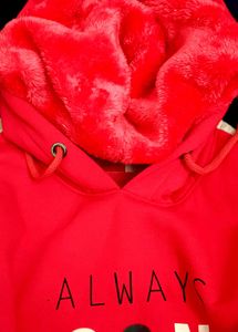 Red Graphic Print Hoodie