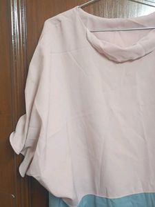 Chic Two-Tone Batwing Sleeve Top