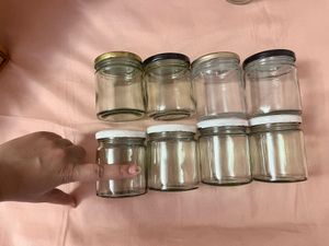 set of 8 glass jars