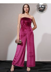 Velvet Strapless Jumpsuit