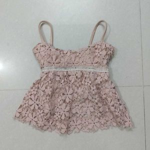 Pink Lace Cami Top