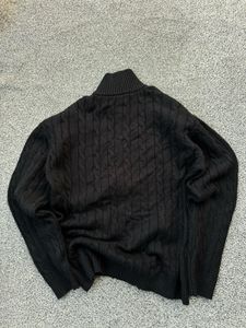 Black Cable Knit Sweater