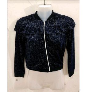Shining Zipper Sweater For Women Length 18