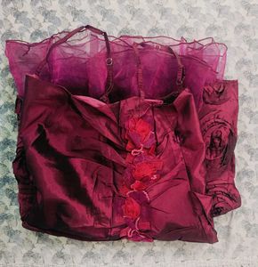 Maroon Embellished Gown