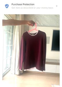 Burgundy Long Sleeve Knit Shirt Boy Age 8-10