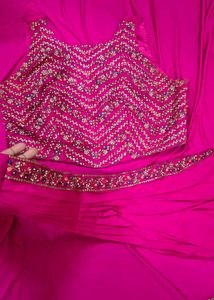 🩷 Ready to wear indo western saree dress party
