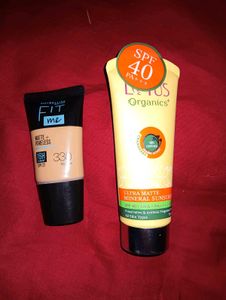 Maybelline Fit Me Foundation & Lotus Organics Suns