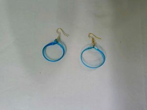 Chic Blue Hoop Earrings
