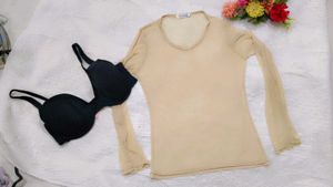 Sheer Long Sleeve Mesh Top