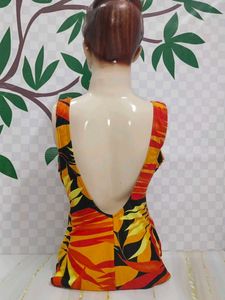 (200)Tropical Print Swimsuit