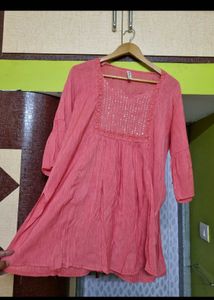 Sequined Kurta with Flared Sleeves