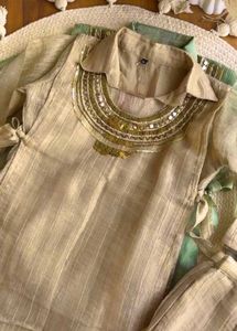 Sunshine Yellow Embellished Palazzo Co-ord Set