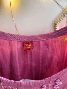 Embroidered Pink Kurta 48 Bust