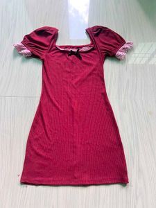 CHERRY RED MINI DRESS