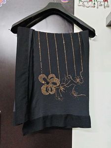 Elegant black dupatta with Gold Embellishments