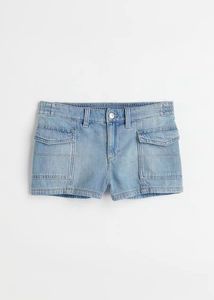 Denim Cargo Mini Shorts