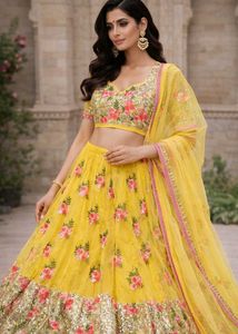 Floral Sequin Lehenga Choli Set