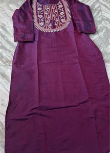 Embroidered Silk Kurta