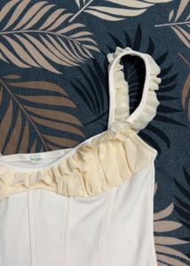 CLEARANCE SALE!! Cream Corset Top with Ruffles