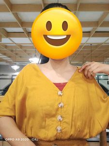 Brand New Mustard Top With Broad Belt