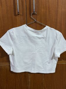 White Cropped Los Angeles Graphic Tee