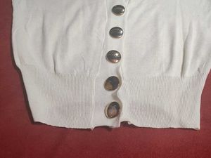 White Button-Down Cardigan