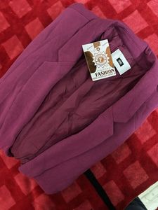 Magenta Single Button Blazer