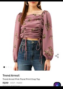 Trend Arrest Pink Floral Crop Top