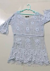 Sheer Lace Crochet Top
