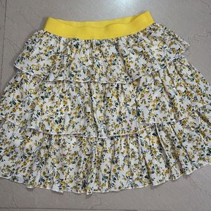 Cute Floral Tiered Mini Skirt