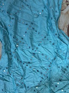Blue Embellished Kurta