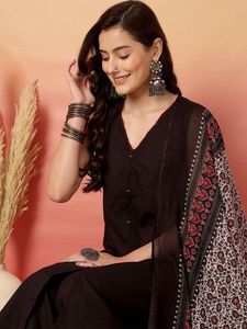 Elegant Black Kurta Set with Dupatta