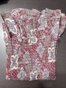 Boho Square Neck Smocked Top