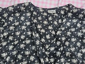 Korean Floral Print Wrap Top