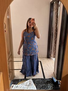 Blue Ethnic Kurta Set with Dupatta