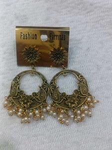 Ethnic Jhumka Earrings with Pearls