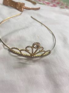 New Metal Gold Plating Sparkling Crown& Hairband