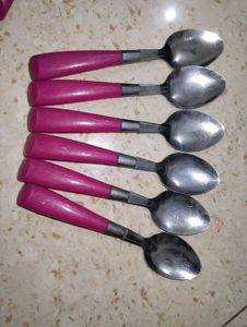 Pink Cutlery Set with Holder
