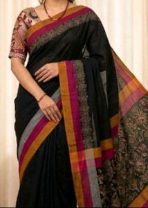 GentlyUsedElegantKhadiCottonSaree-StichedBl