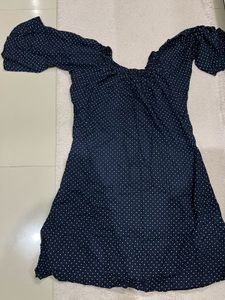 Navy Polka Dot Top
