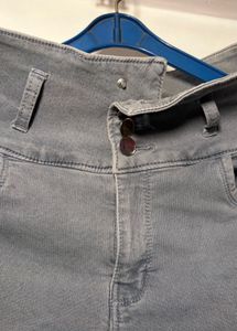 High Waisted Grey Skinny Jeans