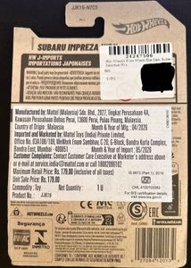 Hot Wheels Subaru Impreza WRX
