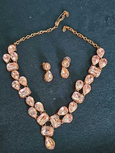 Sparkling Gemstone Necklace &amp; Earring Set