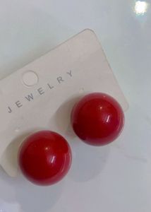 New Chic Red Ball Stud Earrings