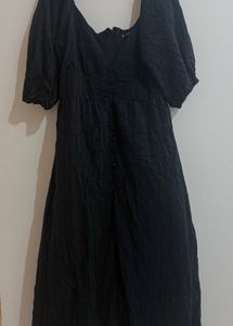 Chic Black Puff Sleeve Maxi Dress