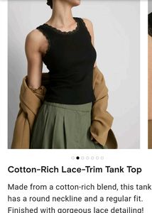 Primark Black Lace Trim Camisole Tank Top