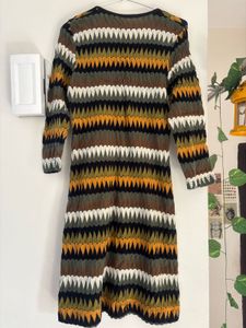 Vintage Patterned Knit Dress